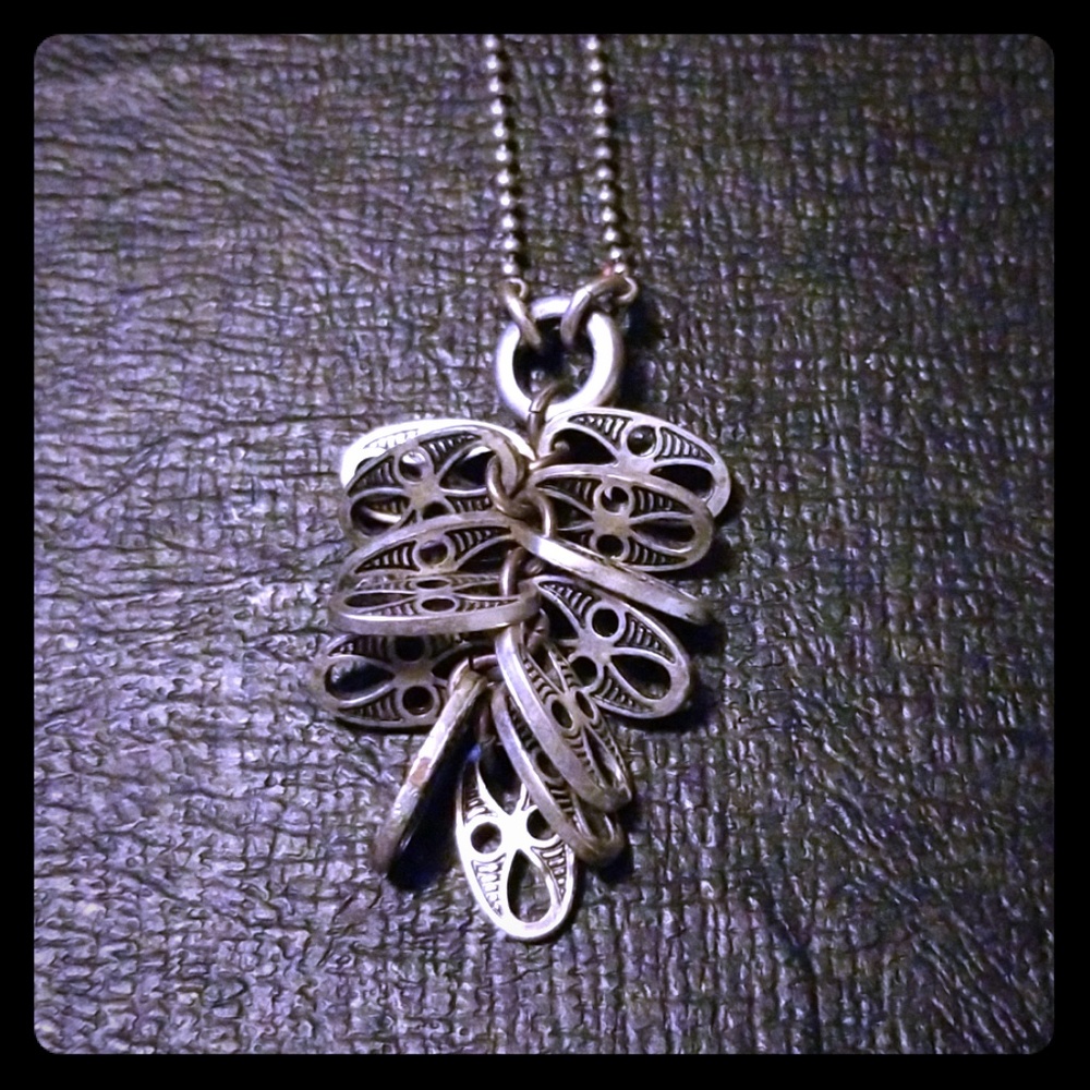 Pilgrim Skanderborg silver leaf dangle necklace